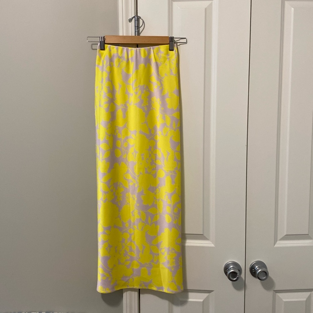 Asos yellow midi skirt